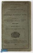 1868 Supplement to General Railway Acts, 2nd edition James Big with index paperback book