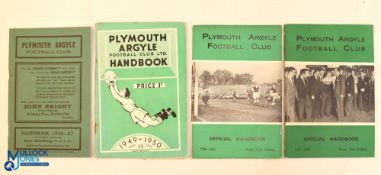 Four Plymouth Argyle Football Club Handbooks - 1946/47, 1949/50, 1956/57 & 1957/58 - some nicks