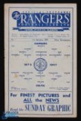 Scarce Rangers 1st ever programme; 1946/47 Rangers v Celtic, Div. 'A' match programme No. 1 dated
