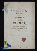 1913 Cambridge Univ v Monkstown Signed Rugby Menu: autographed by about 25 after this Anglo-Irish