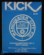 1981 Manchester City North American tour match programme Vancouver Whitecaps v Manchester City at