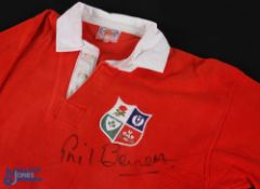 Rare 1974 British & I Lions Signed & Matchworn Jersey: Recently-deceased Llanelli, Wales, Barbarians