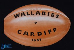 1957 Cardiff v Australia Signed Rugby Menu: 13 autographed a reception menu for the Wallabies, who