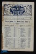 Pre-War 1927/1928 Manchester Utd v Birmingham City FAC 5th round 18 February 1928; crease,