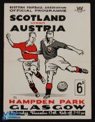 1950 Scotland v Austria match programme at Hampden Park 13 December 1950; centre fold, kept flat for