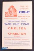 1943/44 Football League War Cup South Final Chelsea v Charlton Athletic at Wembley 15 April 1944,