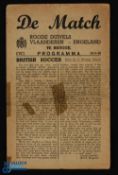 1945 Red Devils Vlaanderen (Flanders) v England 24 March 1945 challenge match in Brugge, 4 page, has