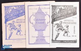 Colchester Utd home programmes 1947/48 Harwich & Parkeston (Eastern Counties League Cup), Bradford