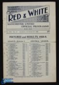 Pre-War 1928/1929 Manchester Utd v Bolton Wanders Div. 1 match programme 3 November 1928; fold, kept
