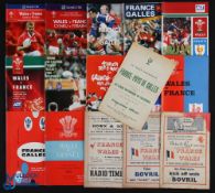 1948-2002 Wales & France Rugby Programmes (16): Six French homes, inc the scarce 1959, plus 63,