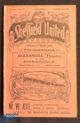 Pre-World War 1 1913/1914 Sheffield Utd v Middlesbrough Div. 1 match programme Xmas Day 1913; kick-