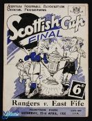 1950 Scottish FAC Final Rangers v East Fife match programme Hampden Park 22 April 1950; slight