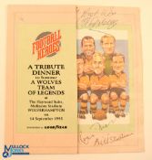 Football Heroes - A tribute Dinner to honour a Wolves team of Legends at the Hayward Suite