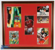 Garry Pallister Manchester & England Signed Collage of Photograph and Programme, signed 5 times,