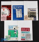 1968/69 Manchester Utd away match programmes Arsenal (+ match ticket), Birmingham City (FAC) (+