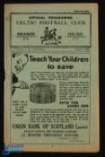 Pre-War 1932/1933 Celtic v St. Johnstone Scottish Div. 1 match programme 8 October 1932; good for