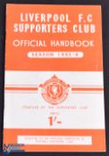 Autographed Liverpool 1955/56 official handbook (Supporters Club 30 pages), containing player