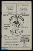 1950/51 Ayr Utd v Dunfermline Div. 'B' match programme 7 April 1951 at Somerset Park; fair/good.