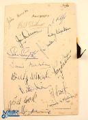 30/4/1949 Wolverhampton Wanderers Football Club FA Cup Final Banquet Menu signed by fifteen