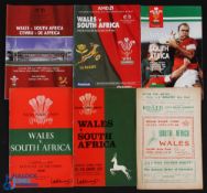 1951-2000 Wales v S Africa Rugby Programmes (6): The 'World Championship' game of 1951, plus 1960,