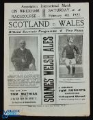 Pre-War 1921/1922 Wales v Scotland international match programme at The Racecourse, Wrexham 4