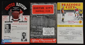 1960/61 1st season for FL Cup matches; 19 October 1960 Exeter City v Manchester Utd (1st match