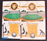 1950/51 Wolverhampton Wanderers home match programmes v Chelsea (21 October 1950), v Sheffield