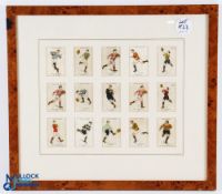 Framed Rugby League Cigarette 'Silks' Display: Fifteen colourful BDV Cigarettes 1920s club-
