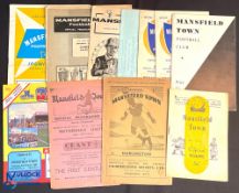 Selection of Mansfield Town match programmes homes 1948/49 Rotherham Utd, 1951/52 Darlington, 1953/