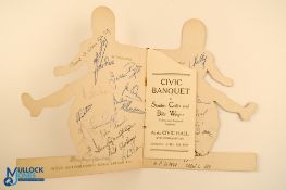 Wolverhampton Wanderers Football Club Tribute Menu Card to Stan Cullis and Bily Wright with 29