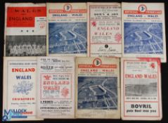 1948-53 Wales & England Rugby Programmes (8): 1948; 1949 (2), official and (grubby but scarce, '