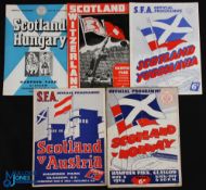 Selection of Scotland international match programmes at Hampden Park 1954 Norway (5th May), 1956