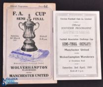 1949 FAC s/f programme Wolves v Manchester Utd at Hillsborough 26 March 1949; s/f replay match