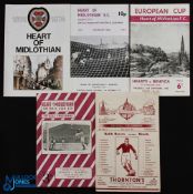 Selection of Hearts home football programmes 1951/52 Raith Rovers (SLC), 1955/56 Rangers (SC),