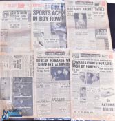 1958 Manchester United Munich Air Disaster Newspapers, 6 newspapers 1 just a page with Duncan