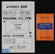 1952/53 Falkirk v Clyde Div. 'A' match programme 29 November 1952; 1952/53 Falkirk official handbook