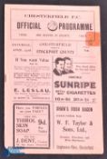 Pre-War 1926/1927 Chesterfield v Stockport County Div. 3 (N) match programme 23 April 1927; slight