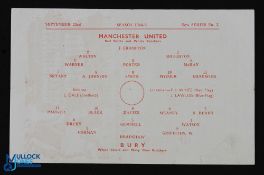 Wartime 1944/45 Cup qualifying completion Manchester Utd v Bury at Maine Road 23 September 1944,