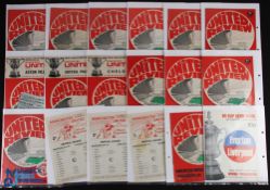 1970/71 Manchester Utd complete season home programmes nos. 1-26, tickets included Aston Villa (