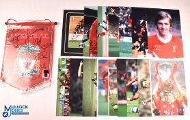 Liverpool Football Club signed memorabilia - one squad signed Pennant and sixteen hand signed