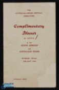 1947 Australian Soccer FA complimentary dinner by Queensland FA at Atcherley Hotel 24 May 1947 for