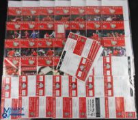 1998/1999 Treble Season Manchester Utd complete home league programmes (19) including ticket for