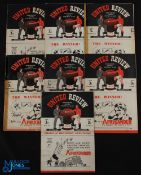 1947/48 Manchester Utd home match programmes v Sunderland, Burnley, Everton (selotape to spine),