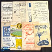 Selection of 1940s football programmes to include 1945/46 Newcastle Utd v Bolton Wanderers, Fulham v