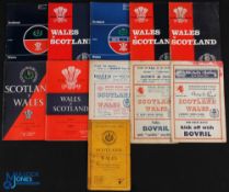1948-79 Wales & Scotland Rugby Programmes (12): From 1948 (a cut); 50 fair, 52 good, both Grand Slam