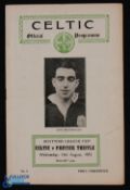1952/53 Celtic v Partick Thistle match programme Scottish League Cup 13 August 1952; fair/good. (1)