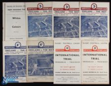 1950s England Rugby Trials Programmes (8): at Exeter, Dec 1952 & Dec 1959; at Birkenhead Park, Dec