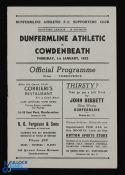1952/53 Dunfermline Athletic v Cowdenbeath Div. 'B' match programme 1st January 1953; good. (1)