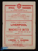 1946/47 Liverpool (champions) v Manchester Utd match programme 3 May 1947 at Anfield; slight