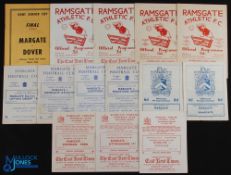 Selection of Ramsgate Athletic homes 1955/56 Canterbury (Kent League Cup), 1959/60 Romford Town v